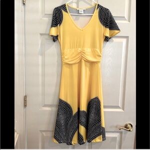 MASSEYS yellow shirt sleeve dress